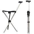 Foldable Walking Stick Stool with Seat